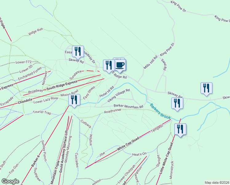 map of restaurants, bars, coffee shops, grocery stores, and more near 39 Viking Village Road in Newry