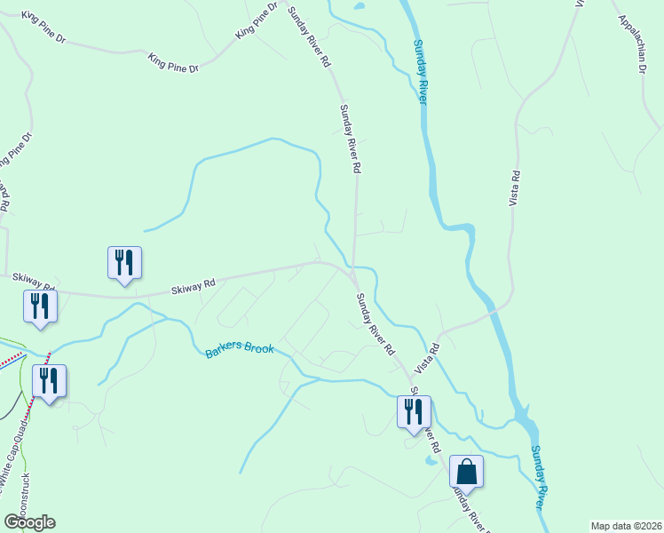 map of restaurants, bars, coffee shops, grocery stores, and more near 19 Skiway Road in Newry
