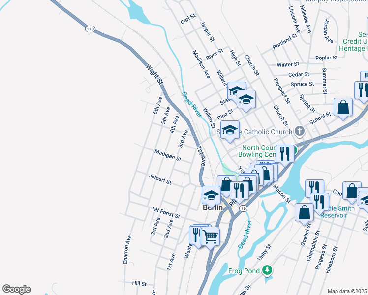 map of restaurants, bars, coffee shops, grocery stores, and more near 809 2nd Avenue in Berlin
