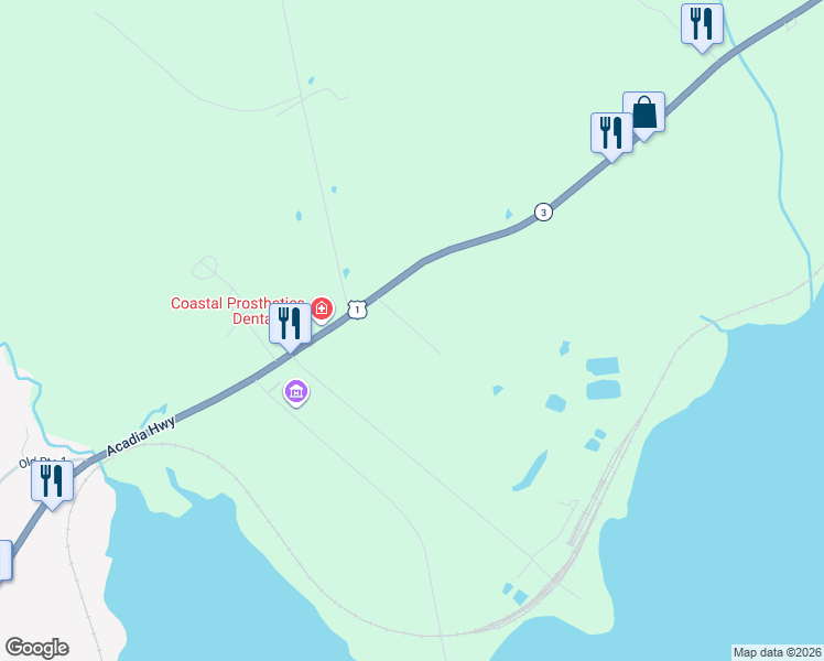 map of restaurants, bars, coffee shops, grocery stores, and more near 28 Pendleton Road in Searsport