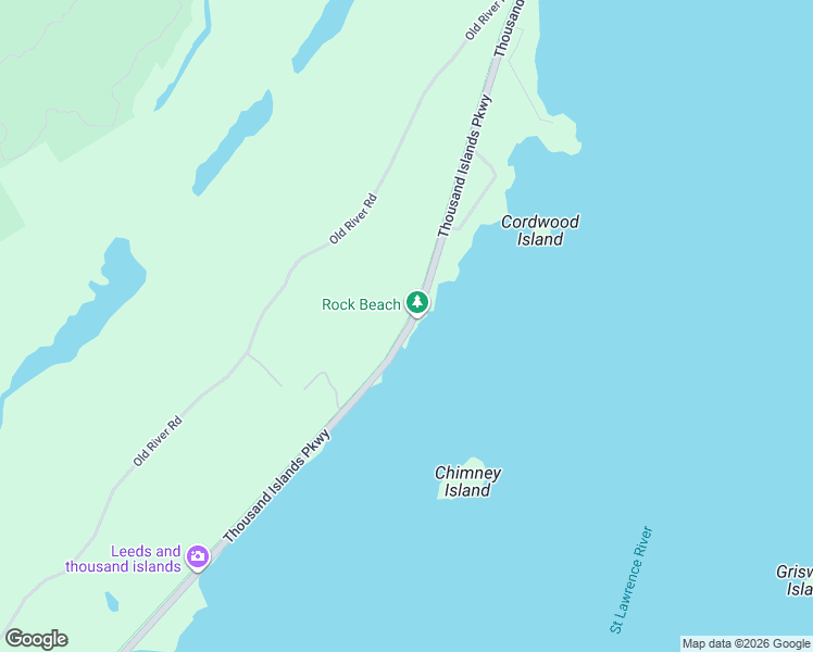 map of restaurants, bars, coffee shops, grocery stores, and more near 1186 Waterfront Trail in Mallorytown