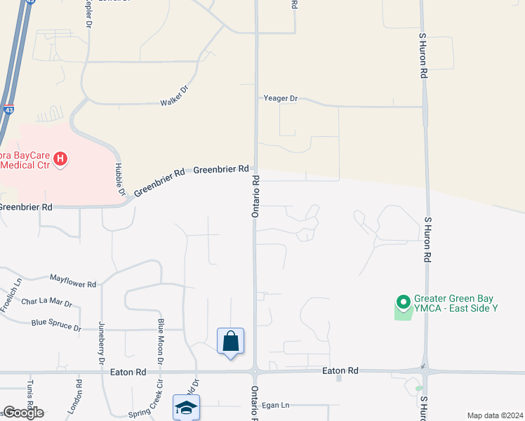 map of restaurants, bars, coffee shops, grocery stores, and more near 1509 Ontario Road in Bellevue
