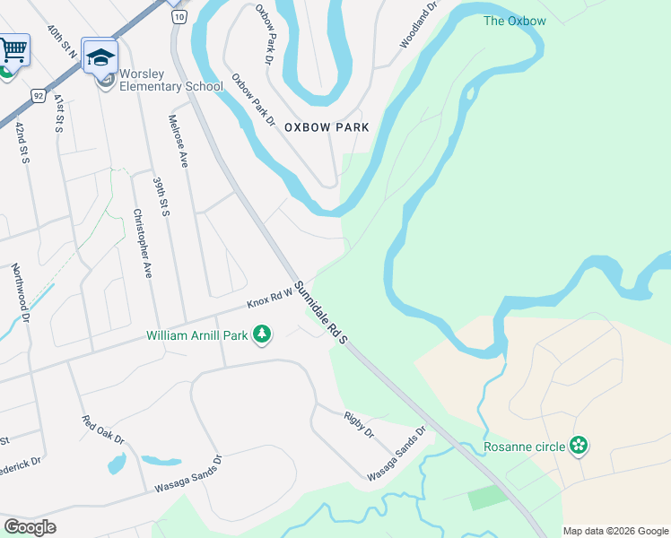 map of restaurants, bars, coffee shops, grocery stores, and more near 11 Knox Road East in Wasaga Beach