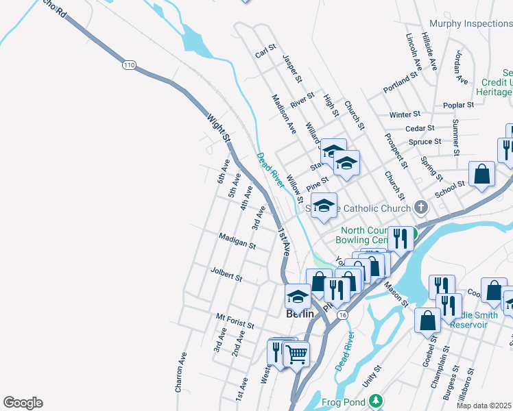 map of restaurants, bars, coffee shops, grocery stores, and more near 820 4th Avenue in Berlin