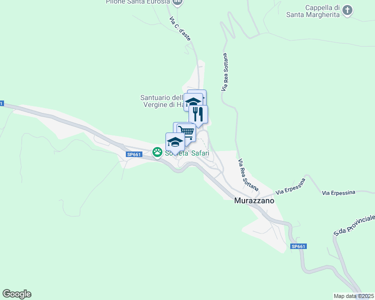 map of restaurants, bars, coffee shops, grocery stores, and more near Piazza Umberto Iº in Murazzano
