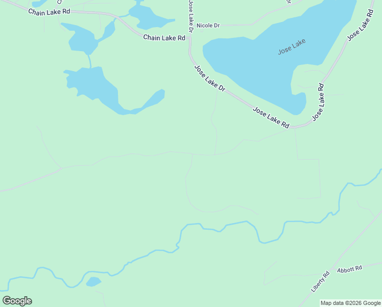 map of restaurants, bars, coffee shops, grocery stores, and more near 7772 Jose Lake Road in South Branch