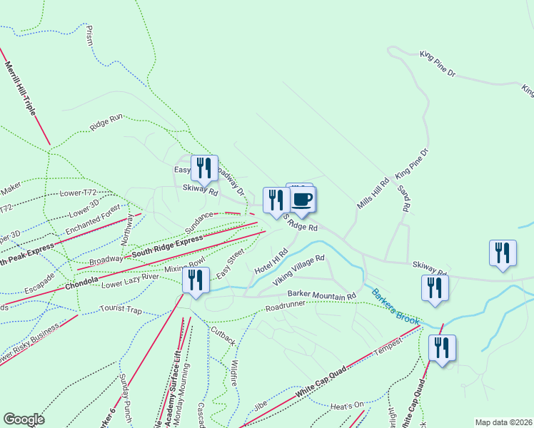 map of restaurants, bars, coffee shops, grocery stores, and more near 15 South Ridge Road in Newry