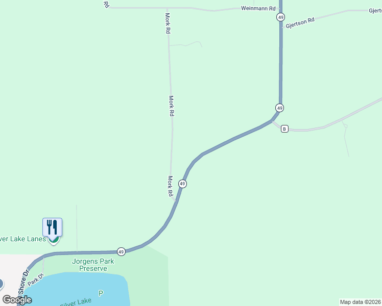 map of restaurants, bars, coffee shops, grocery stores, and more near N6463 Mork Road in Scandinavia