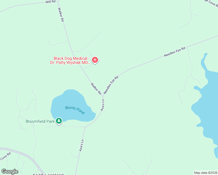 map of restaurants, bars, coffee shops, grocery stores, and more near 64 Needle's Eye Road in Lamoine