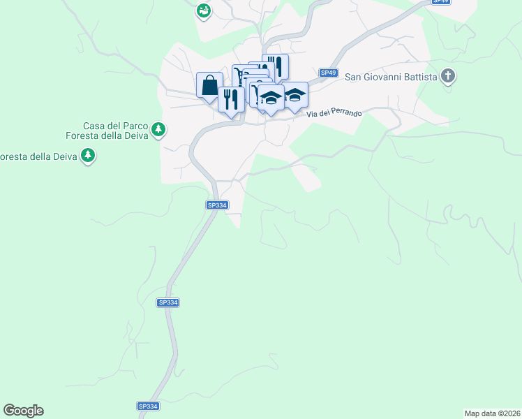 map of restaurants, bars, coffee shops, grocery stores, and more near 45 Località Coletto in Sassello