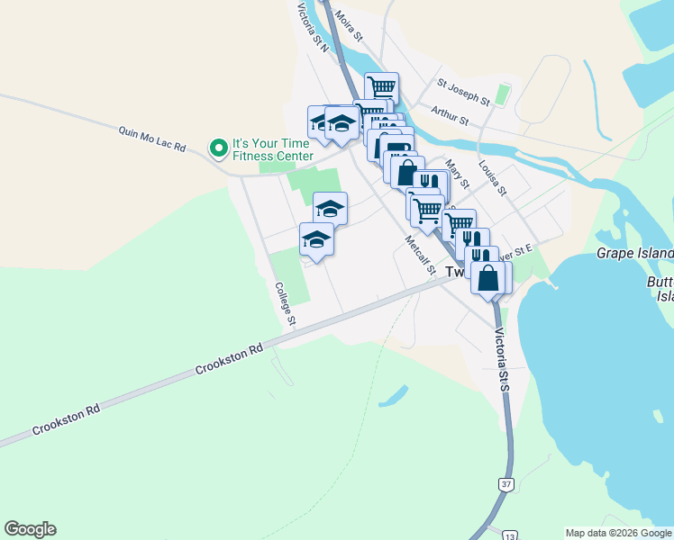 map of restaurants, bars, coffee shops, grocery stores, and more near 41 McClellan Street in Tweed