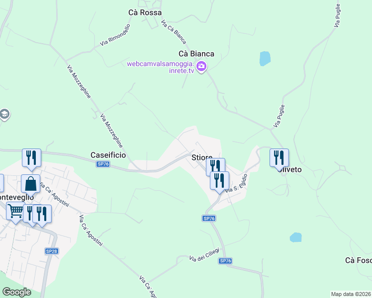 map of restaurants, bars, coffee shops, grocery stores, and more near 11 Via Fornelli in Stiore