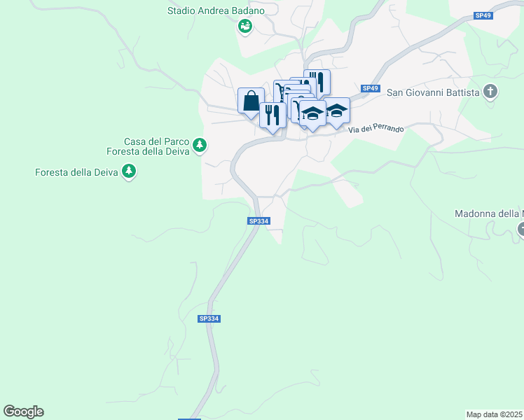 map of restaurants, bars, coffee shops, grocery stores, and more near 31 Località Coletto in Sassello