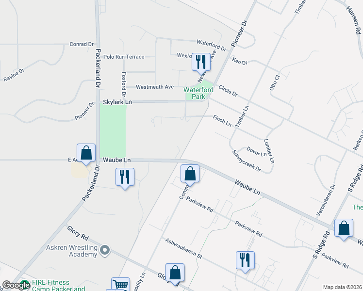 map of restaurants, bars, coffee shops, grocery stores, and more near 3011 Ashbrooke Court in Green Bay
