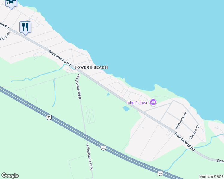 map of restaurants, bars, coffee shops, grocery stores, and more near 13 Bayview Avenue in Wasaga Beach