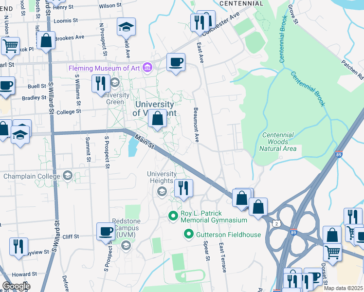 map of restaurants, bars, coffee shops, grocery stores, and more near 63 Carrigan Drive in Burlington