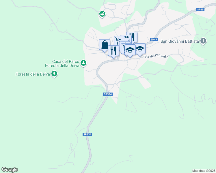 map of restaurants, bars, coffee shops, grocery stores, and more near 31 Località Coletto in Sassello
