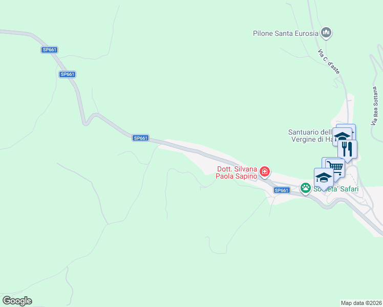 map of restaurants, bars, coffee shops, grocery stores, and more near 179 Via Roma in Murazzano