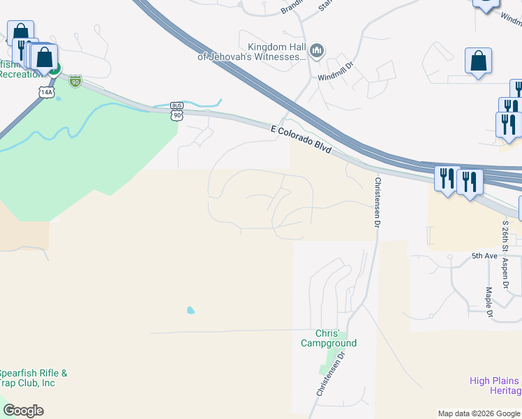 map of restaurants, bars, coffee shops, grocery stores, and more near in Spearfish