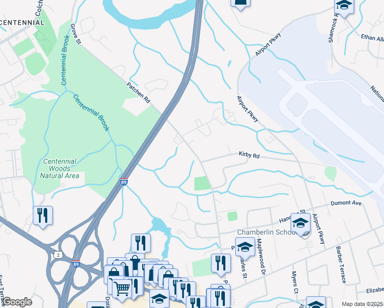 map of restaurants, bars, coffee shops, grocery stores, and more near 357 Patchen Rd in South Burlington
