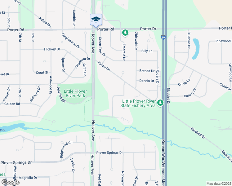 map of restaurants, bars, coffee shops, grocery stores, and more near 1431 Brookshire Drive in Plover