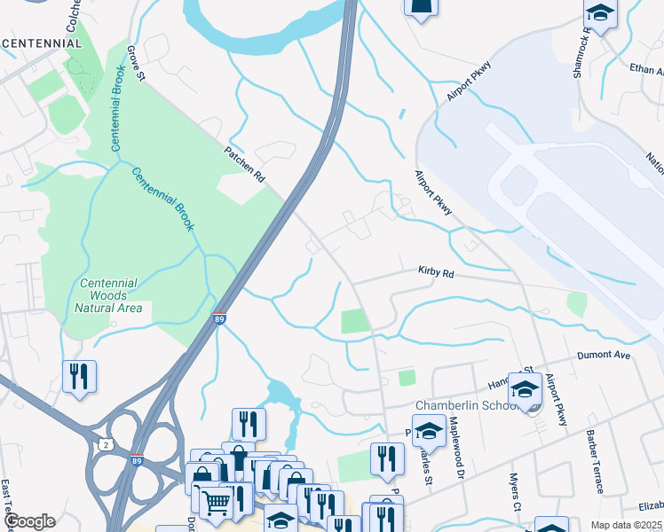 map of restaurants, bars, coffee shops, grocery stores, and more near 357 Patchen Road in South Burlington
