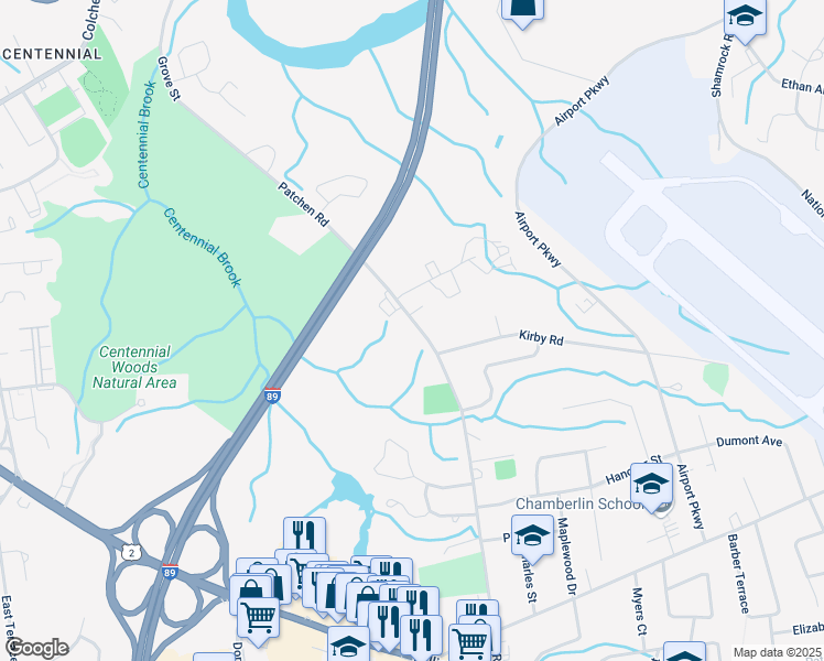 map of restaurants, bars, coffee shops, grocery stores, and more near 357 Patchen Road in South Burlington
