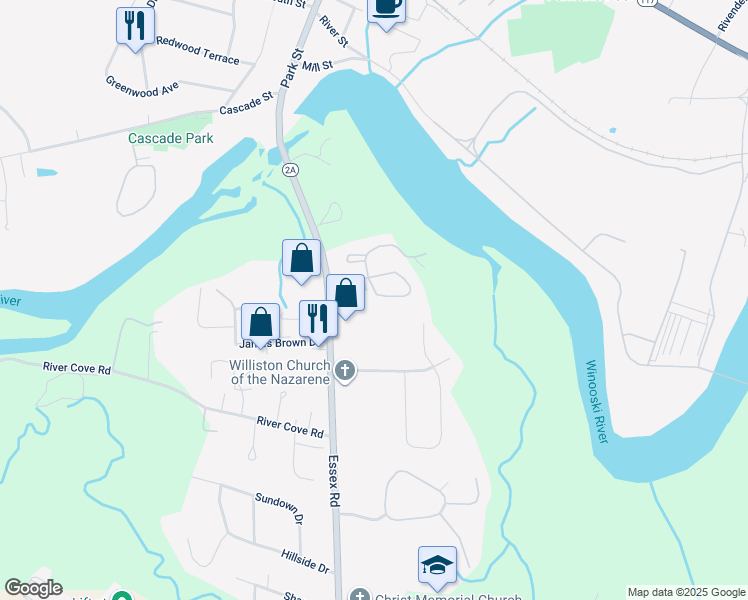 map of restaurants, bars, coffee shops, grocery stores, and more near 285 Eastview Cir in Williston