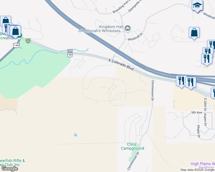 map of restaurants, bars, coffee shops, grocery stores, and more near in Spearfish