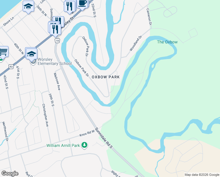 map of restaurants, bars, coffee shops, grocery stores, and more near 828 Oxbow Park Drive in Wasaga Beach
