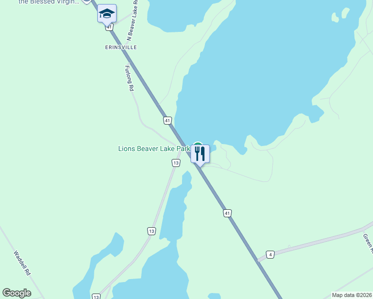 map of restaurants, bars, coffee shops, grocery stores, and more near 5804 County Road 41 in Stone Mills