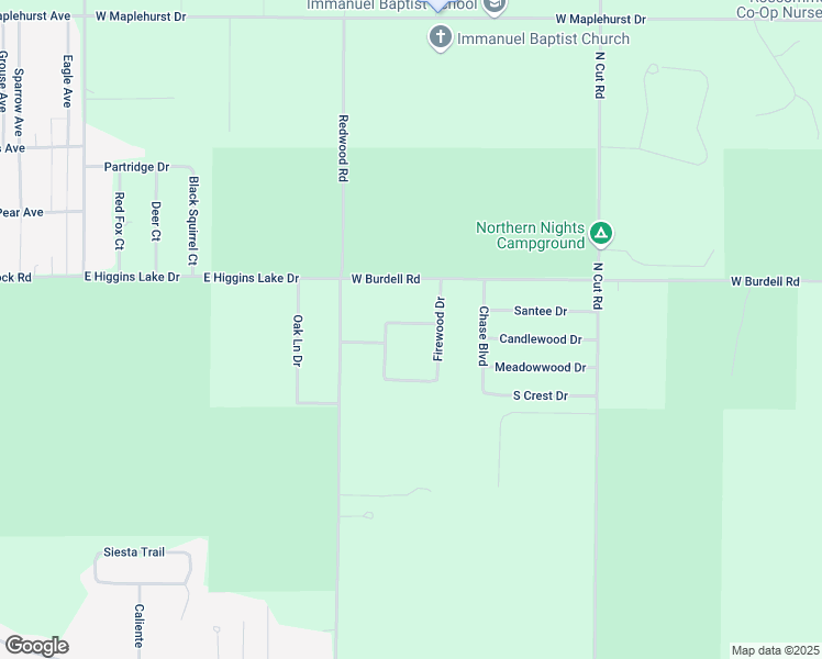 map of restaurants, bars, coffee shops, grocery stores, and more near 2881-2899 Woodcrest Drive in Roscommon