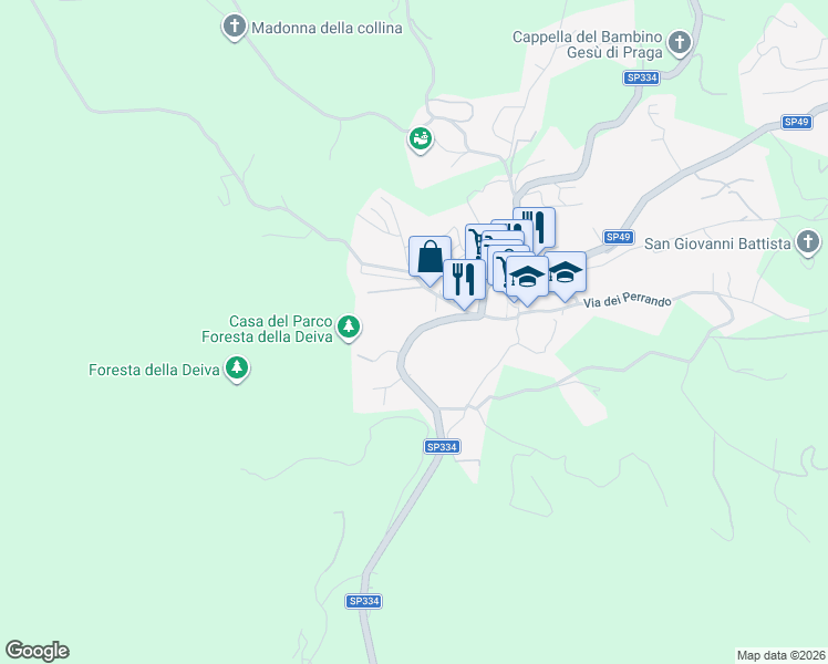 map of restaurants, bars, coffee shops, grocery stores, and more near 12 Via Gerolamo Badano in Sassello