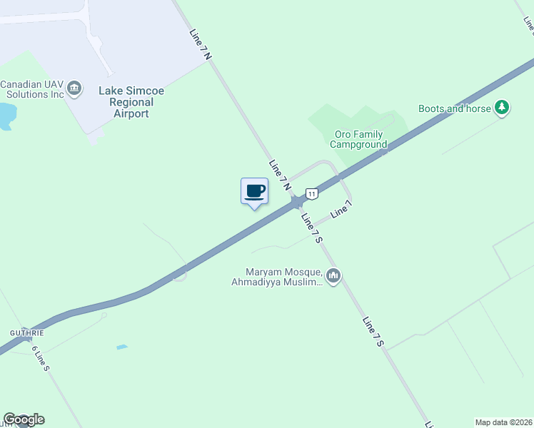 map of restaurants, bars, coffee shops, grocery stores, and more near 2976 Ontario 11 in Oro-Medonte