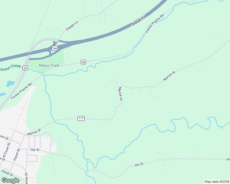 map of restaurants, bars, coffee shops, grocery stores, and more near 307-367 Myrick Street in Le Sueur