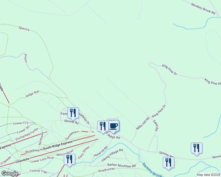 map of restaurants, bars, coffee shops, grocery stores, and more near 72 Pond Road in Newry
