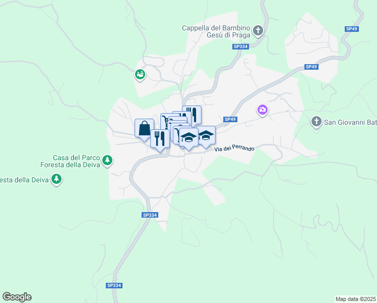 map of restaurants, bars, coffee shops, grocery stores, and more near 3 Piazza Barbieri in Sassello