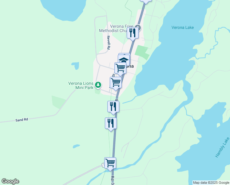 map of restaurants, bars, coffee shops, grocery stores, and more near 6636 Road 38 in Verona