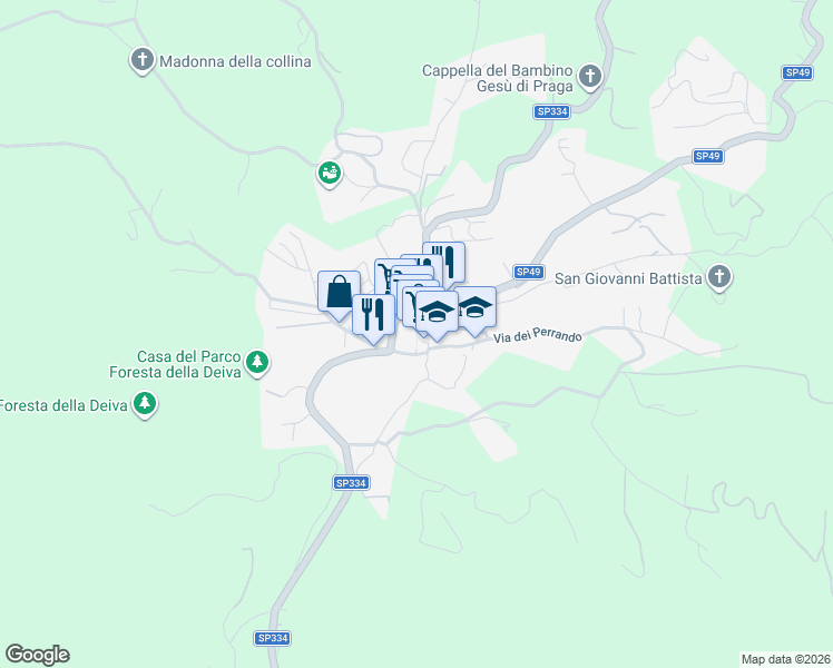 map of restaurants, bars, coffee shops, grocery stores, and more near 3 Piazza Barbieri in Sassello