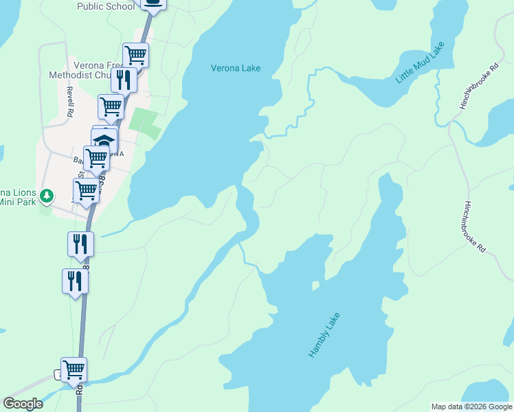 map of restaurants, bars, coffee shops, grocery stores, and more near Rocky Shore Lane in Verona