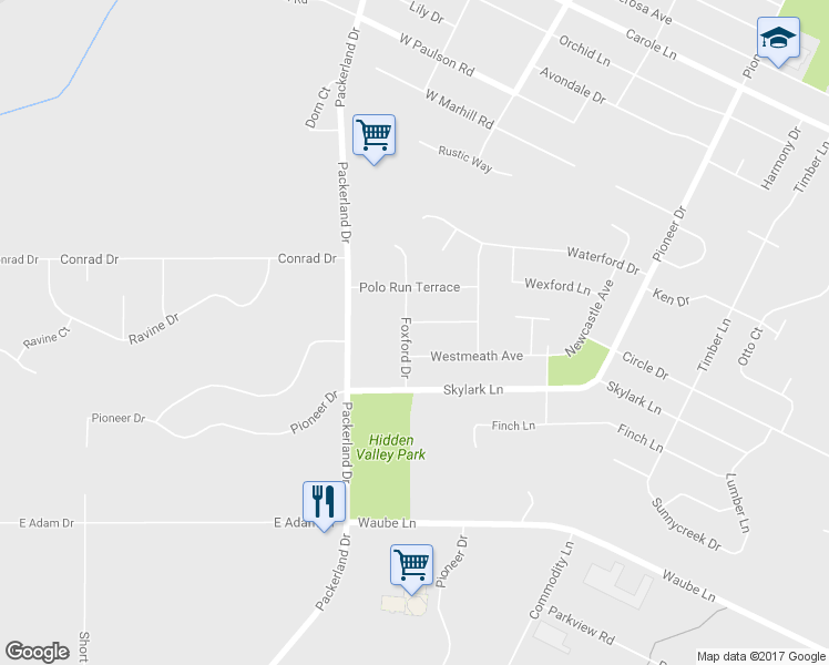 map of restaurants, bars, coffee shops, grocery stores, and more near 1535 Temple More Lane in Green Bay