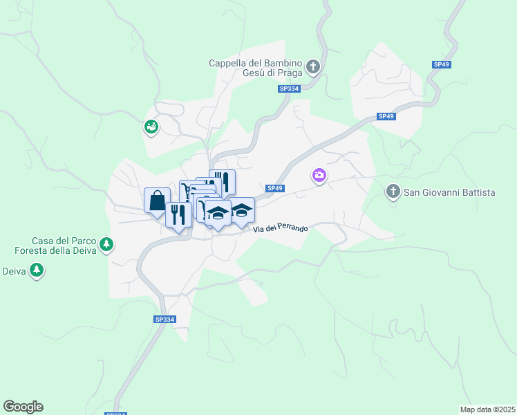 map of restaurants, bars, coffee shops, grocery stores, and more near 3 Via San Giovanni in Sassello