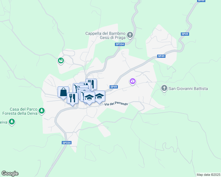 map of restaurants, bars, coffee shops, grocery stores, and more near 3 Via San Giovanni in Sassello