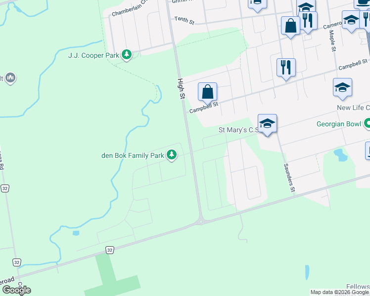 map of restaurants, bars, coffee shops, grocery stores, and more near 10 Foley Crescent in Collingwood