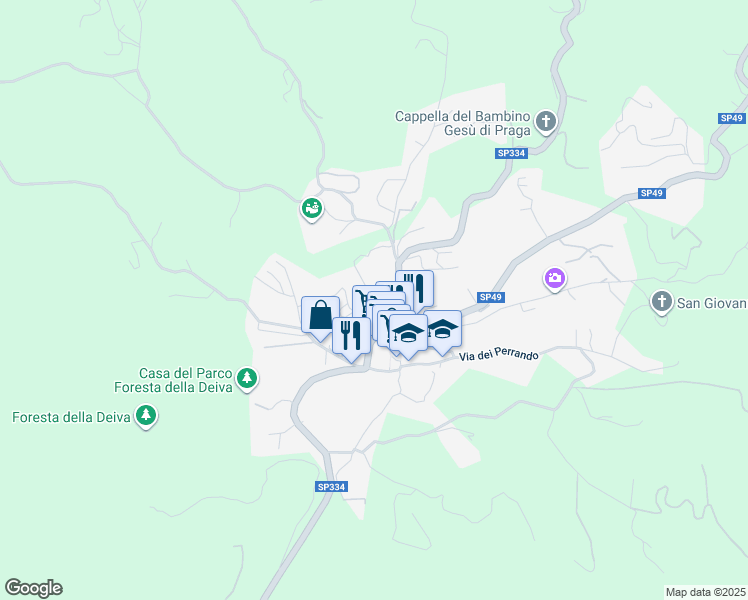 map of restaurants, bars, coffee shops, grocery stores, and more near 44 Via Tomaso Zunini in Sassello