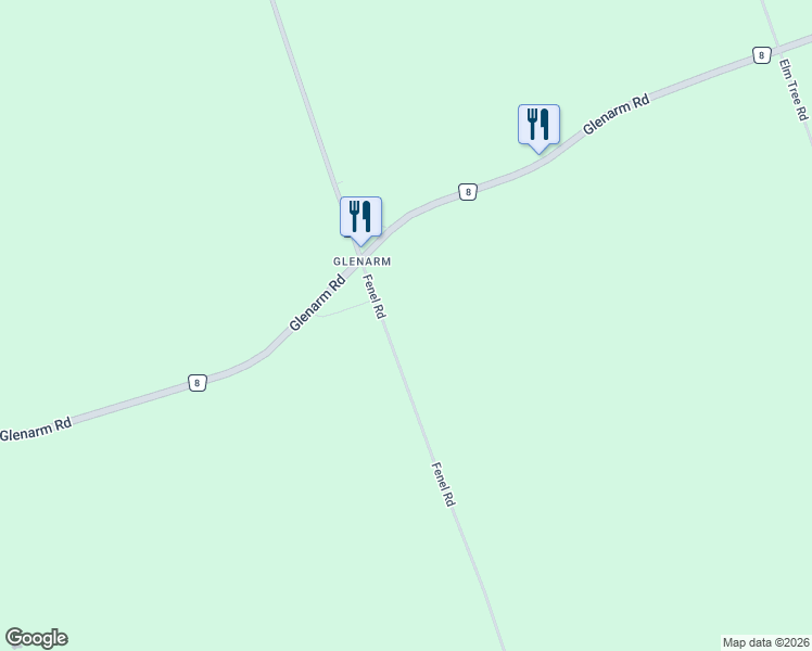 map of restaurants, bars, coffee shops, grocery stores, and more near 488 Fenel Road in Kawartha Lakes