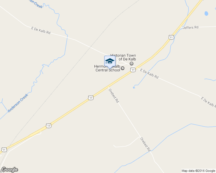 map of restaurants, bars, coffee shops, grocery stores, and more near U.S. 11 in De Kalb Junction