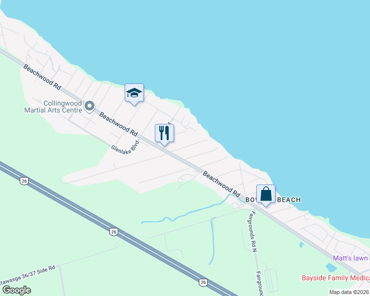 map of restaurants, bars, coffee shops, grocery stores, and more near 18 Belcher Street in Collingwood