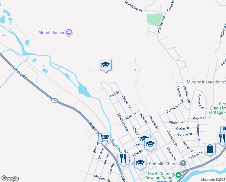map of restaurants, bars, coffee shops, grocery stores, and more near 550 Willard Street in Berlin