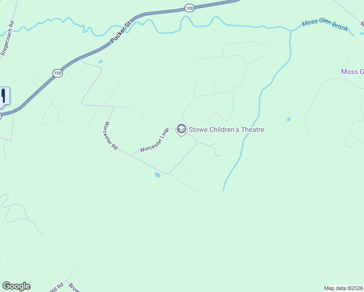 map of restaurants, bars, coffee shops, grocery stores, and more near 595 Worcester Loop in Stowe